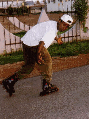 Burkina Faso Inline Skater in a White Shirt